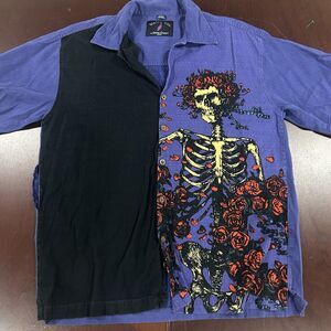 David Carey Grateful Dead Shirt Mens XL Colorblock Button Up Distressed READ